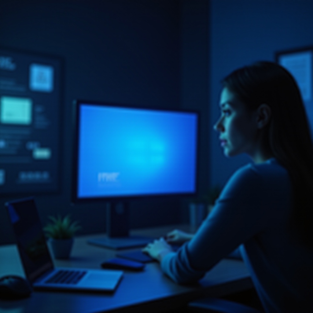 blue screen for computer monitor